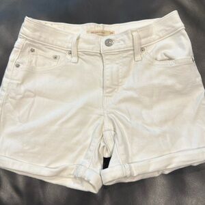 Levi's White Midrise Denim Shorts